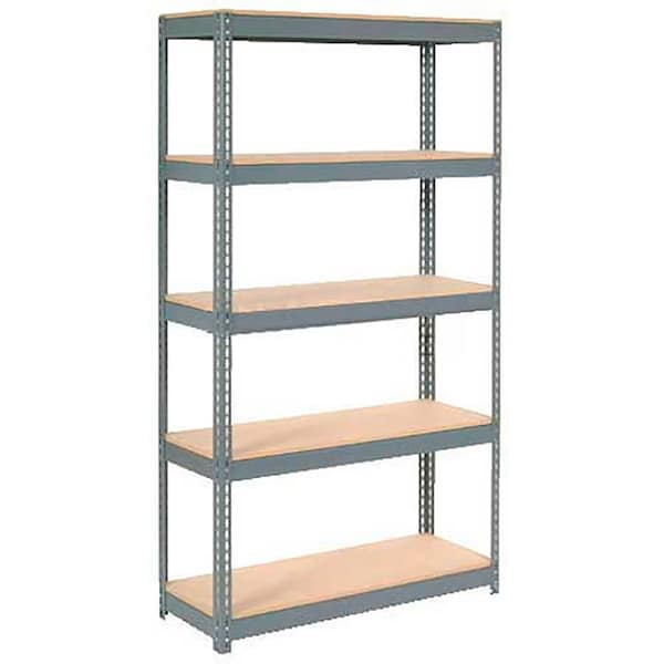 Global Industrial Extra Heavy Duty Shelving 48W x 18D x 72H With 5 Shelves, Wood Deck, Gry B2297159 - main